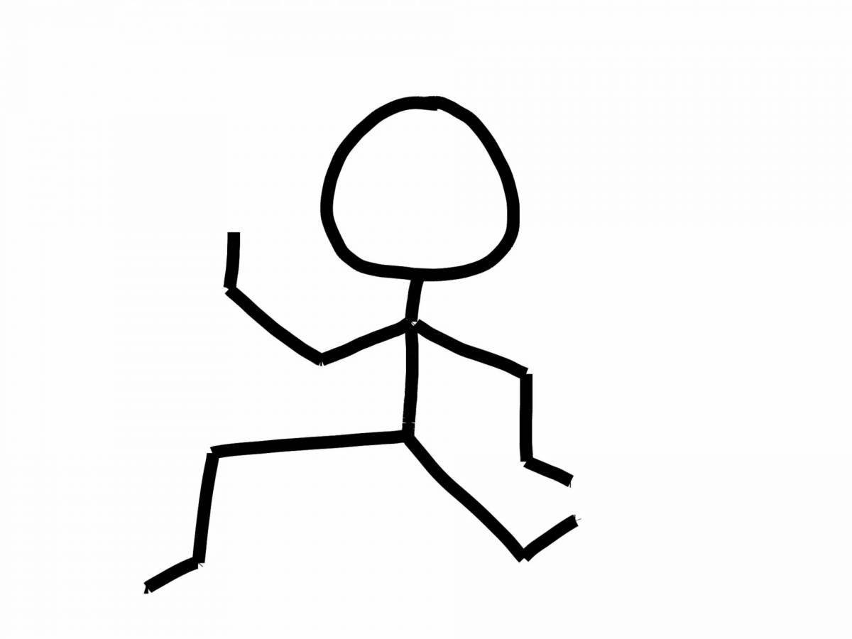 Coloring funny stickman