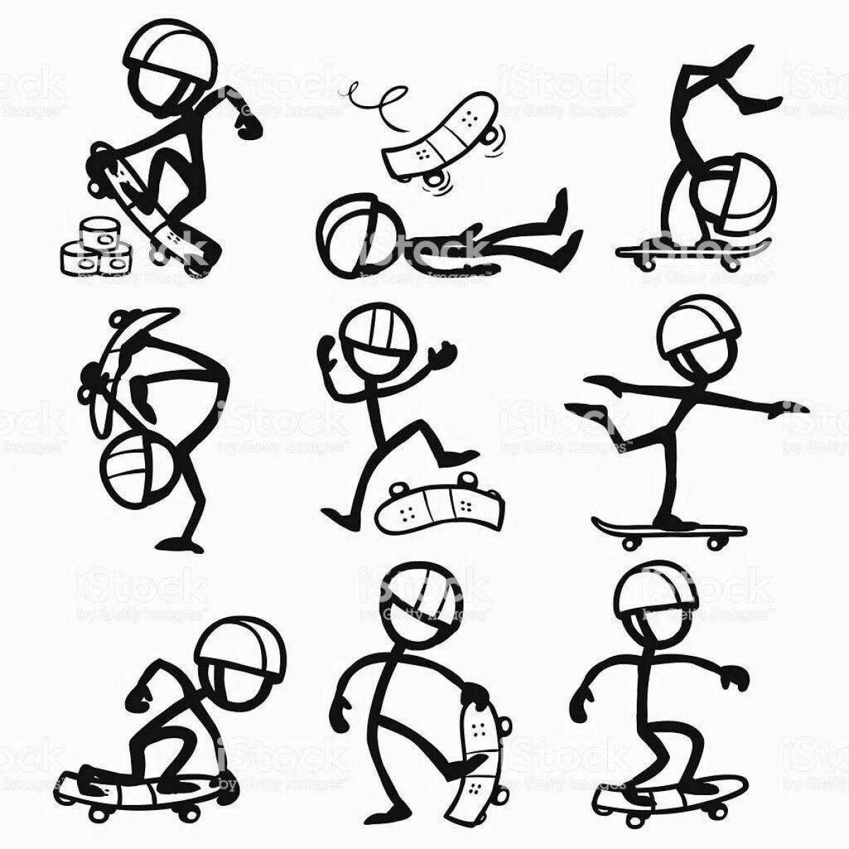 Photo Stickman bright coloring