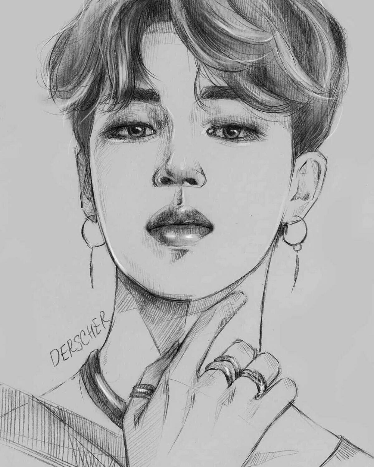 Playful jimin coloring page