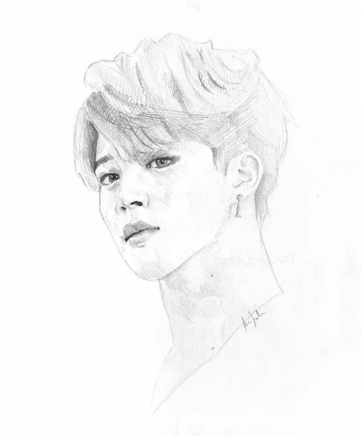 Glowing jimin coloring page