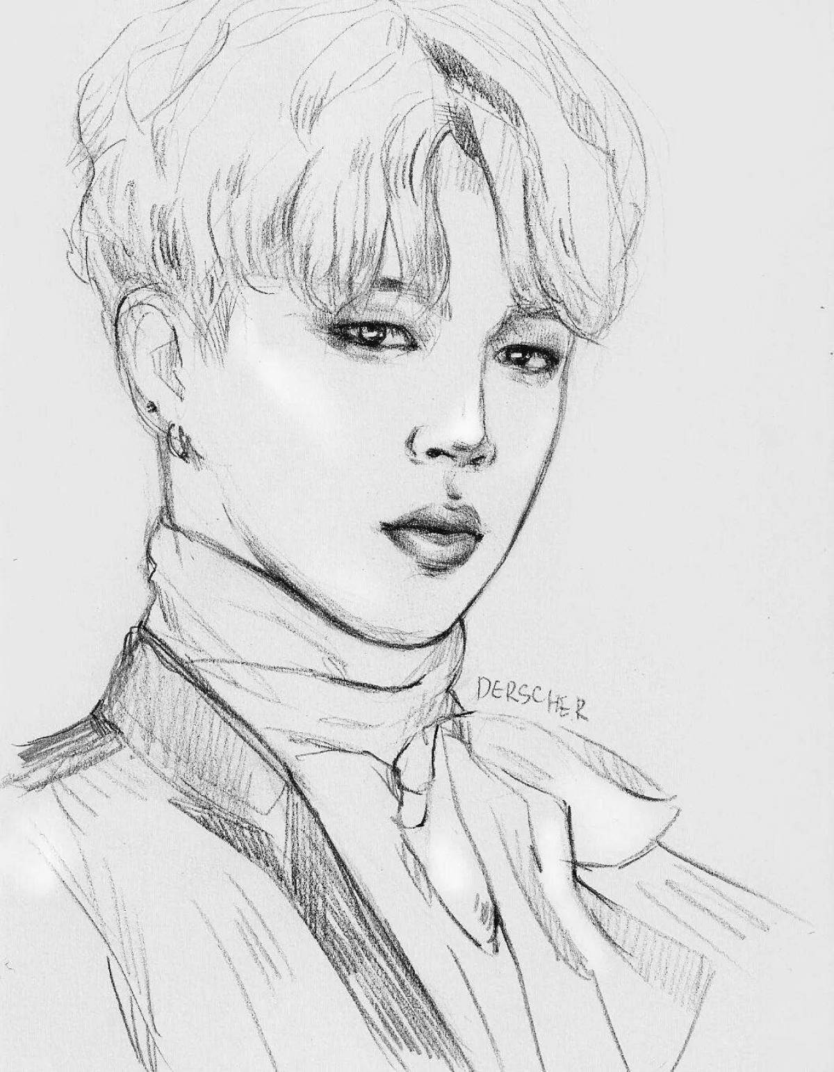 Jimin's animated coloring page