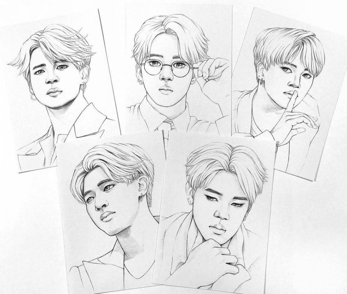 Jimin's exciting coloring page