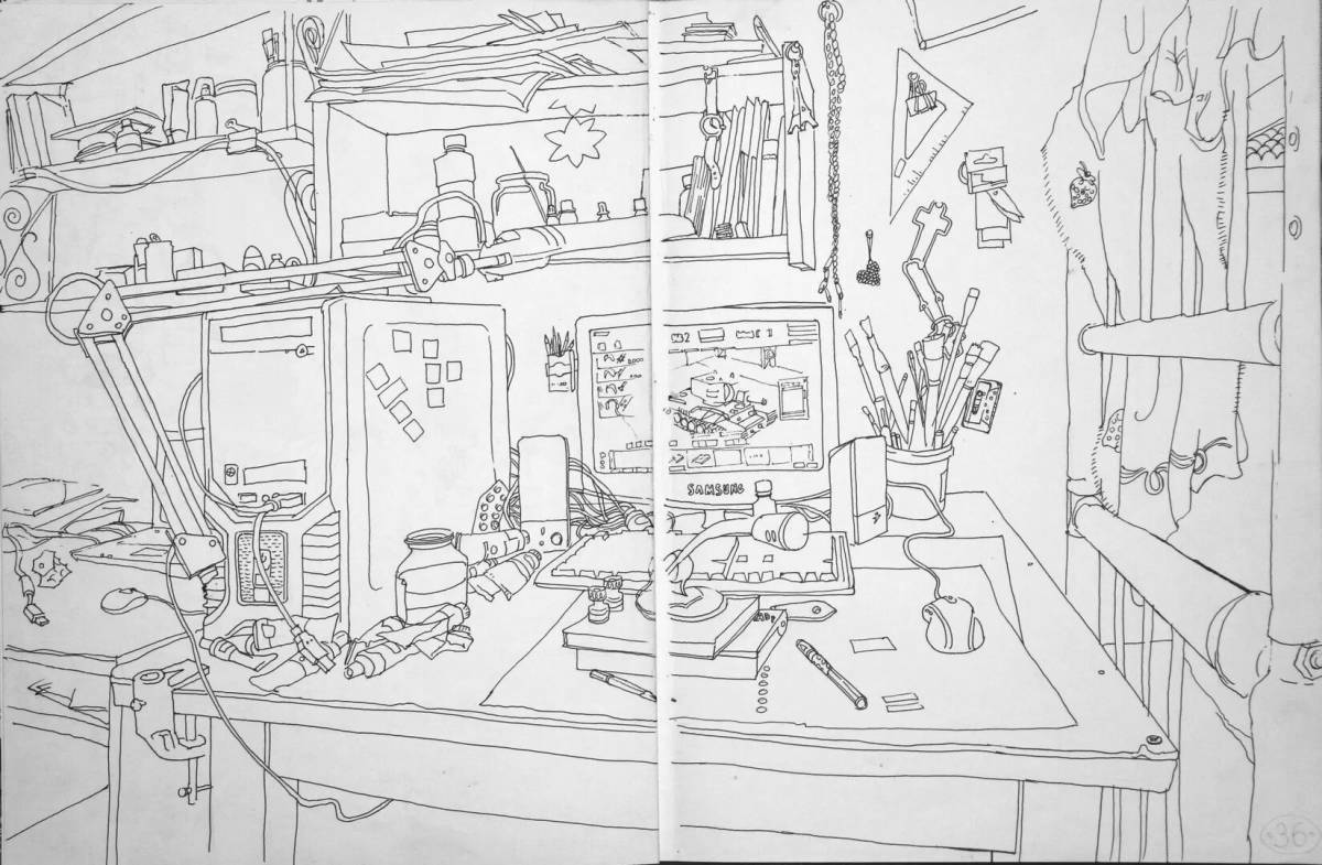 Exciting coloring mess on the page