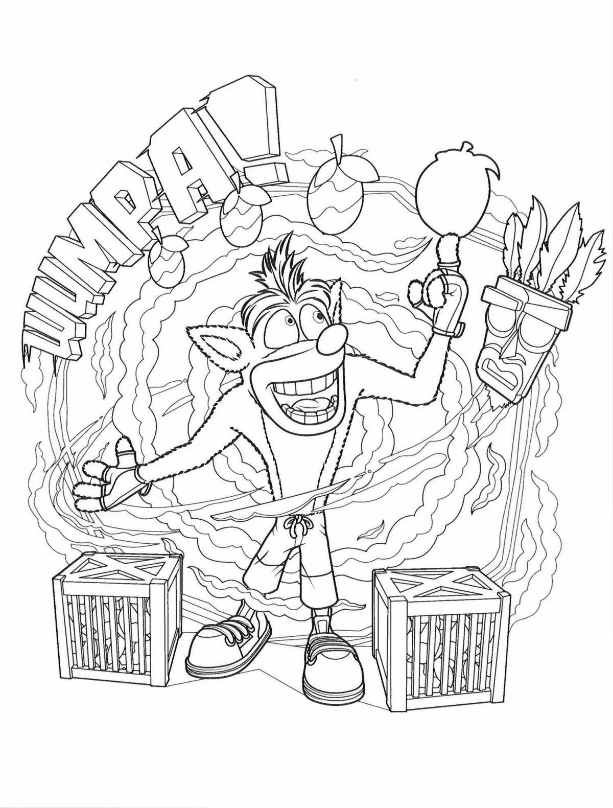 Colorful crash coloring page