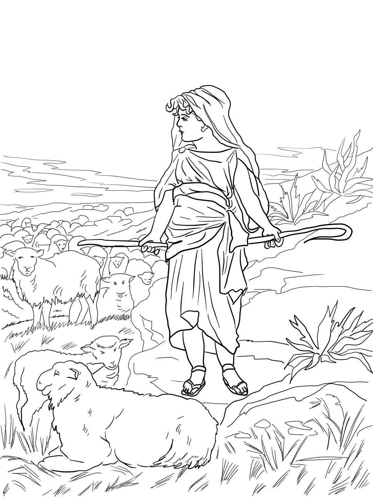 Раскраска яркая овчарка