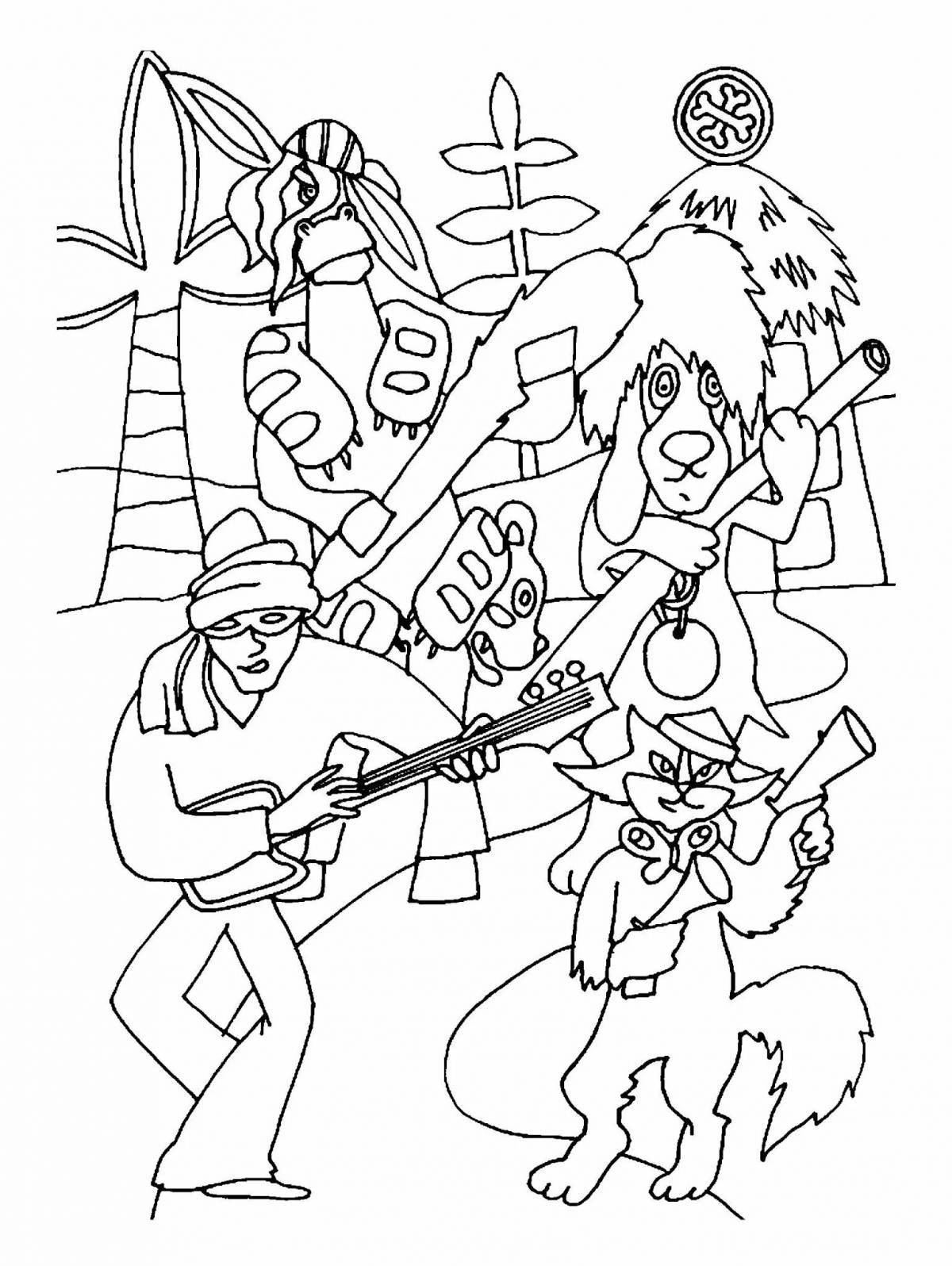 Coloring page joyful troubadour