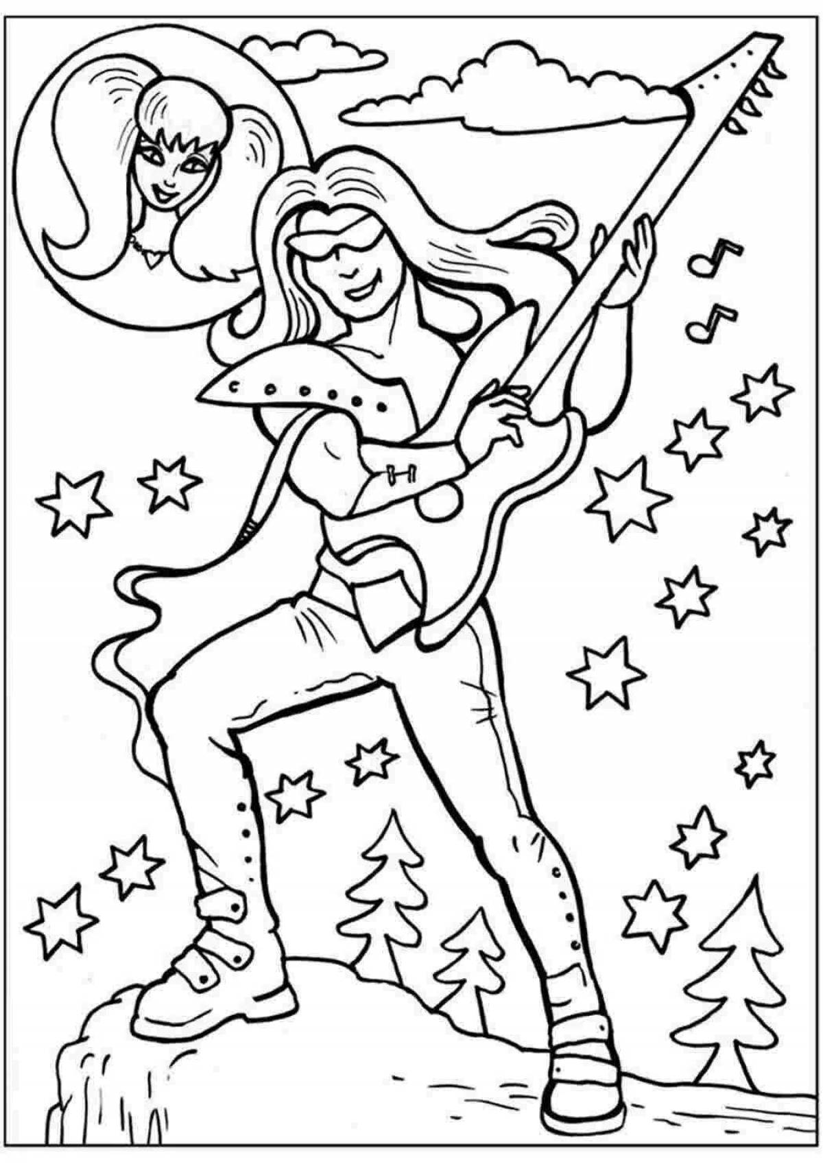 Troubadour animated coloring page