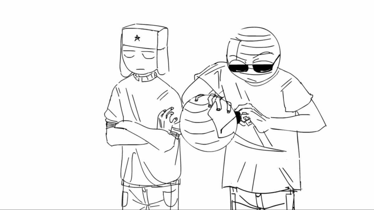 Great countryhumans coloring page