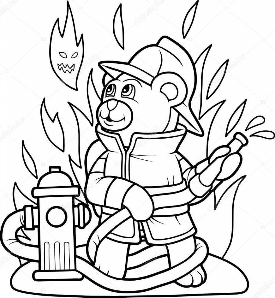 Рисунки на пожарную тематику для детей для раскрашивания
