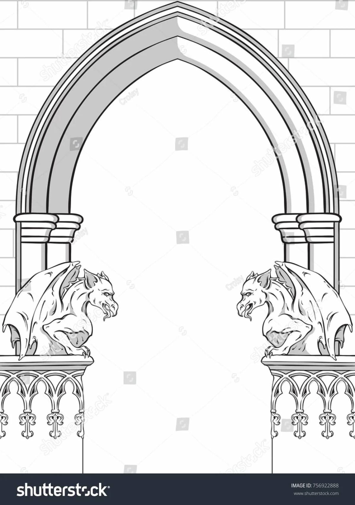 Рисунок над аркой