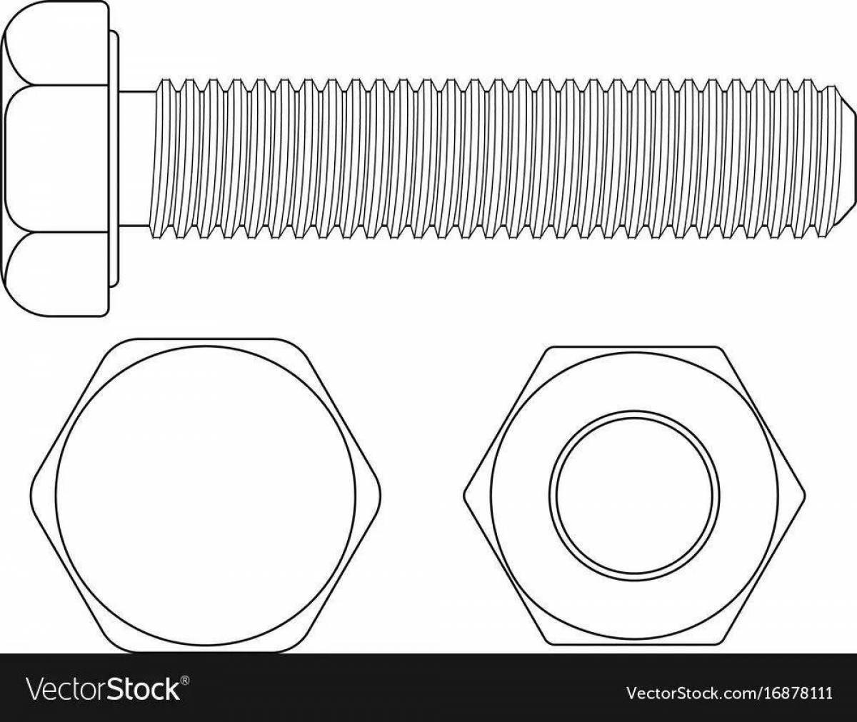 Как нарисовать болт