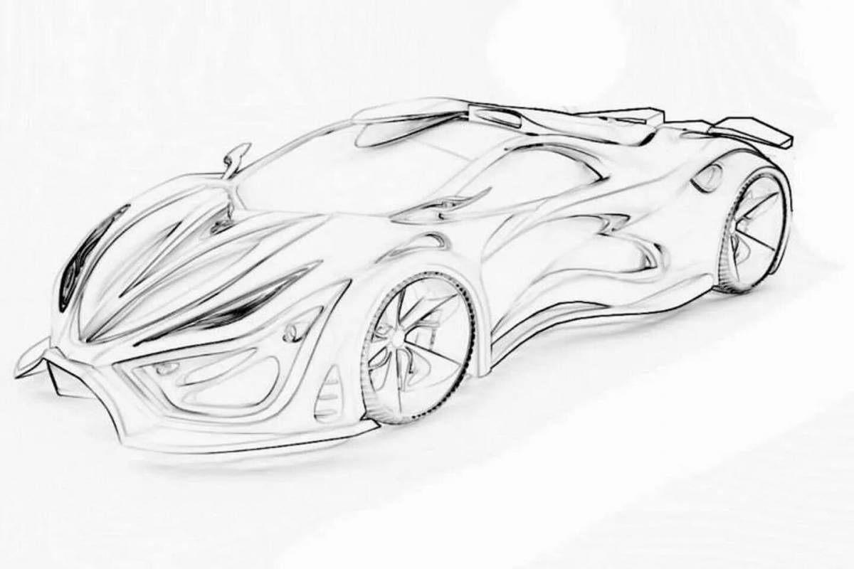 Hypercars grand coloring page