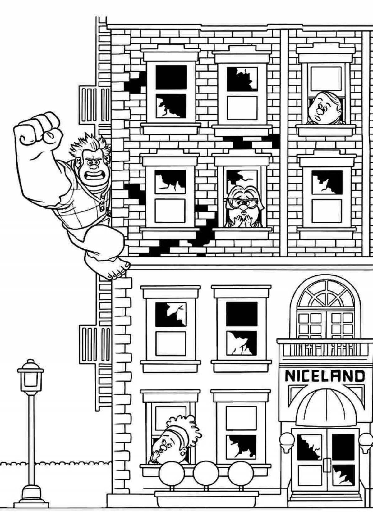 Cubert's playful coloring page