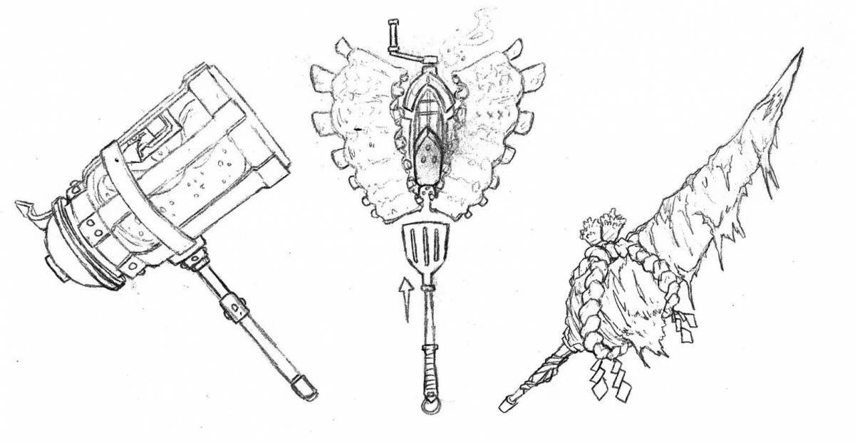 Animated mace coloring page