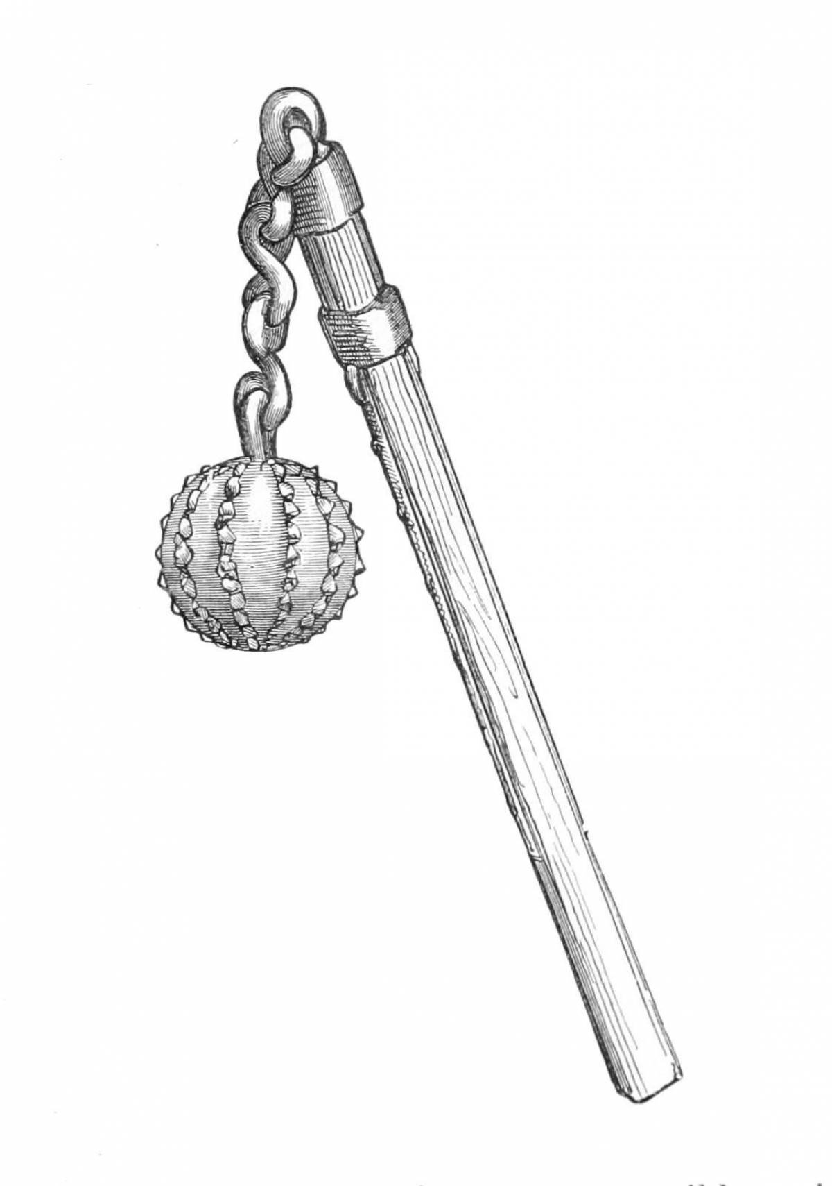 Charming mace coloring page