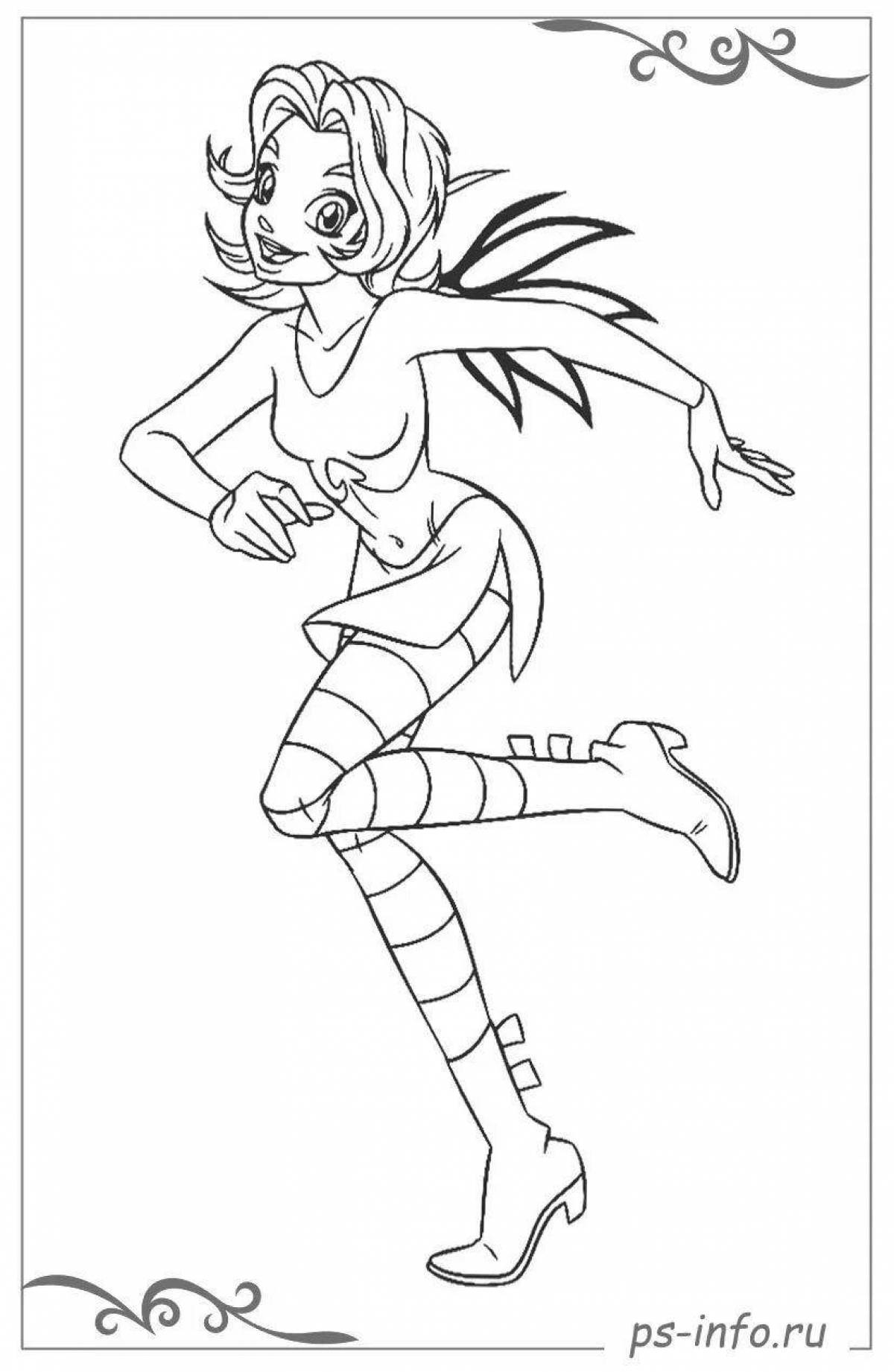 Fancy witch coloring book