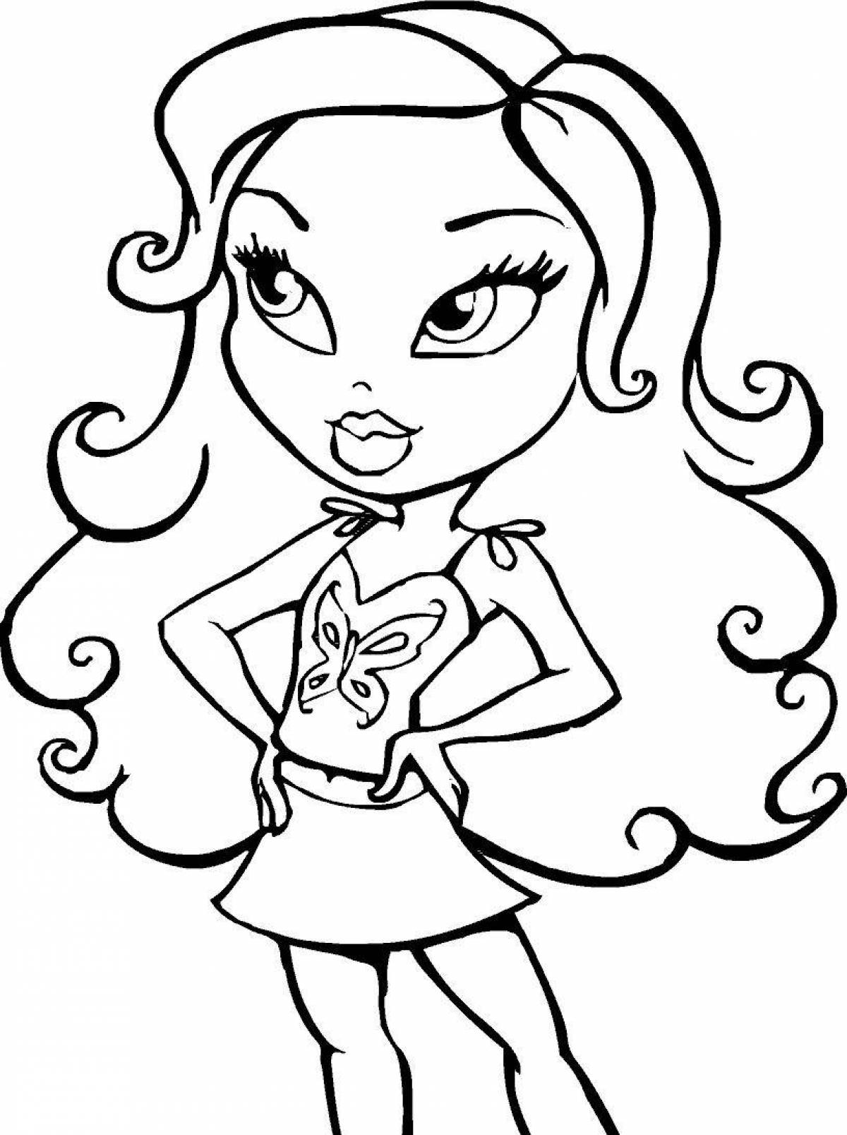 Flirty fashionista coloring page