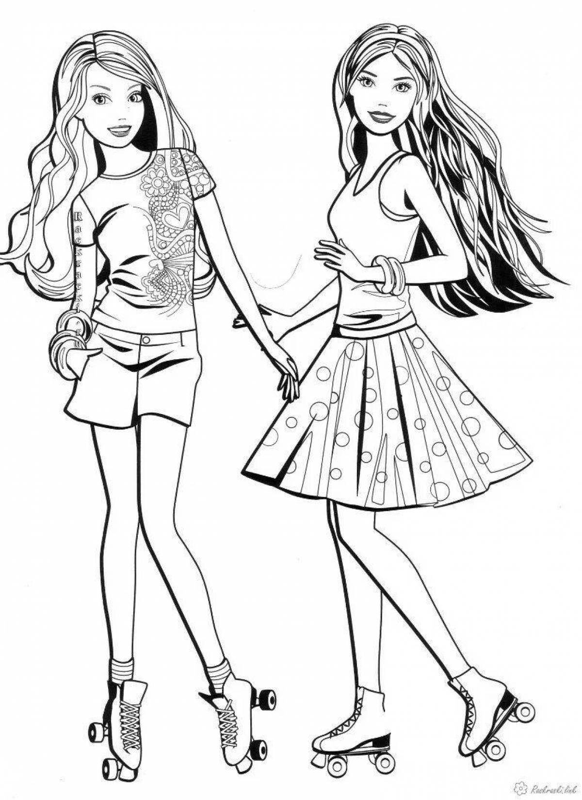 Coloring pages of modern fashionistas