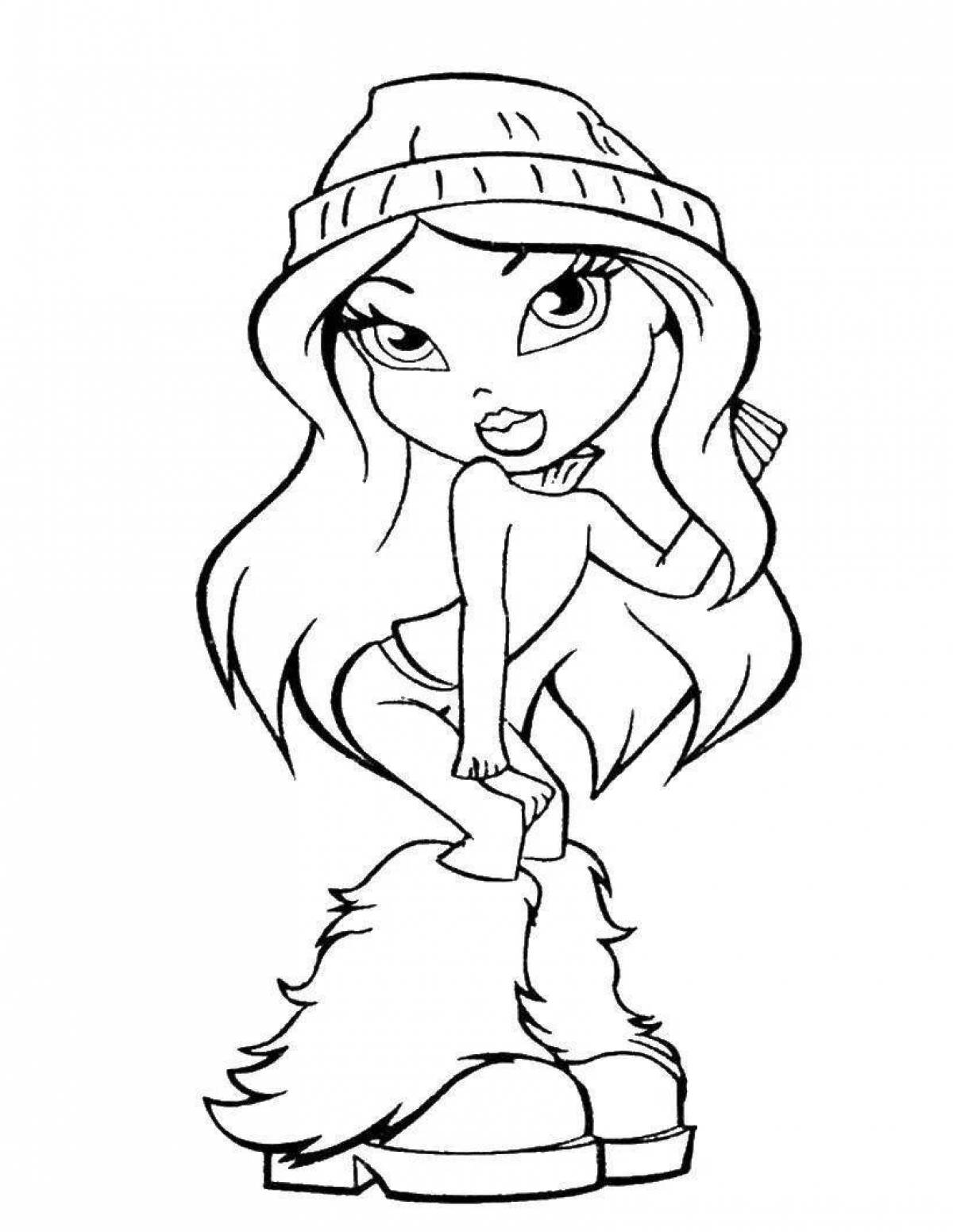 Fancy fashionista coloring page