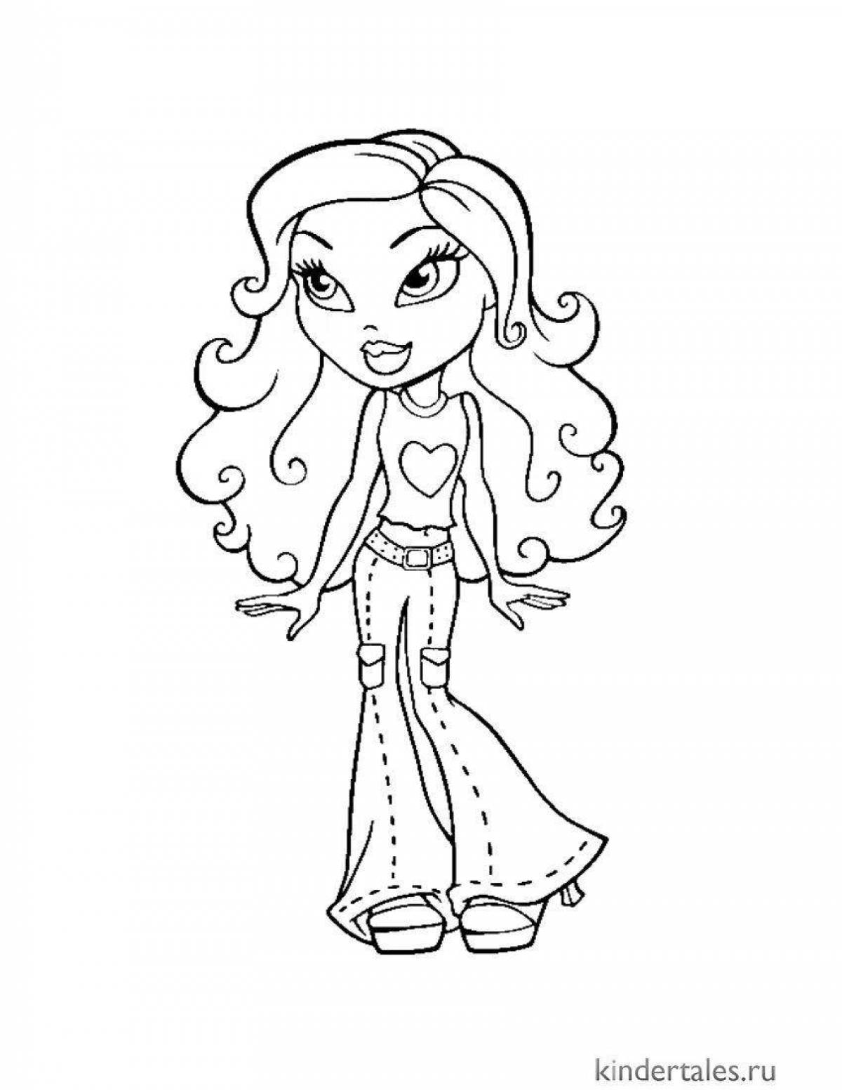 Colorful fashionista coloring pages
