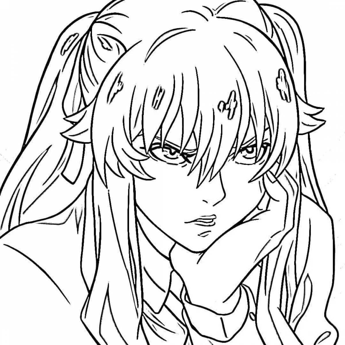 Beautiful kakegurui coloring page