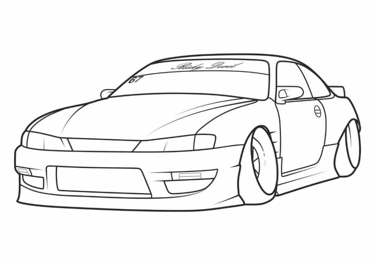 Colorful tuning coloring page