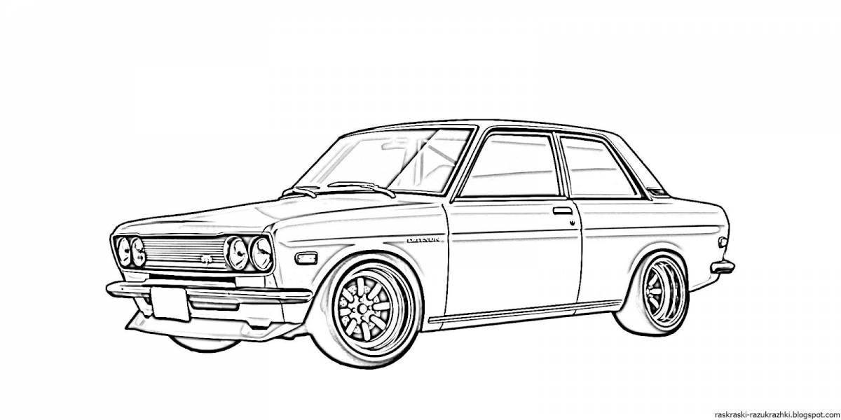 Charming tuning coloring page