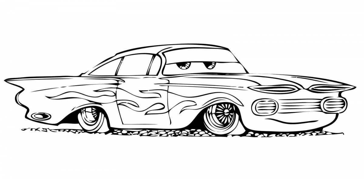 Incredible tuning coloring page