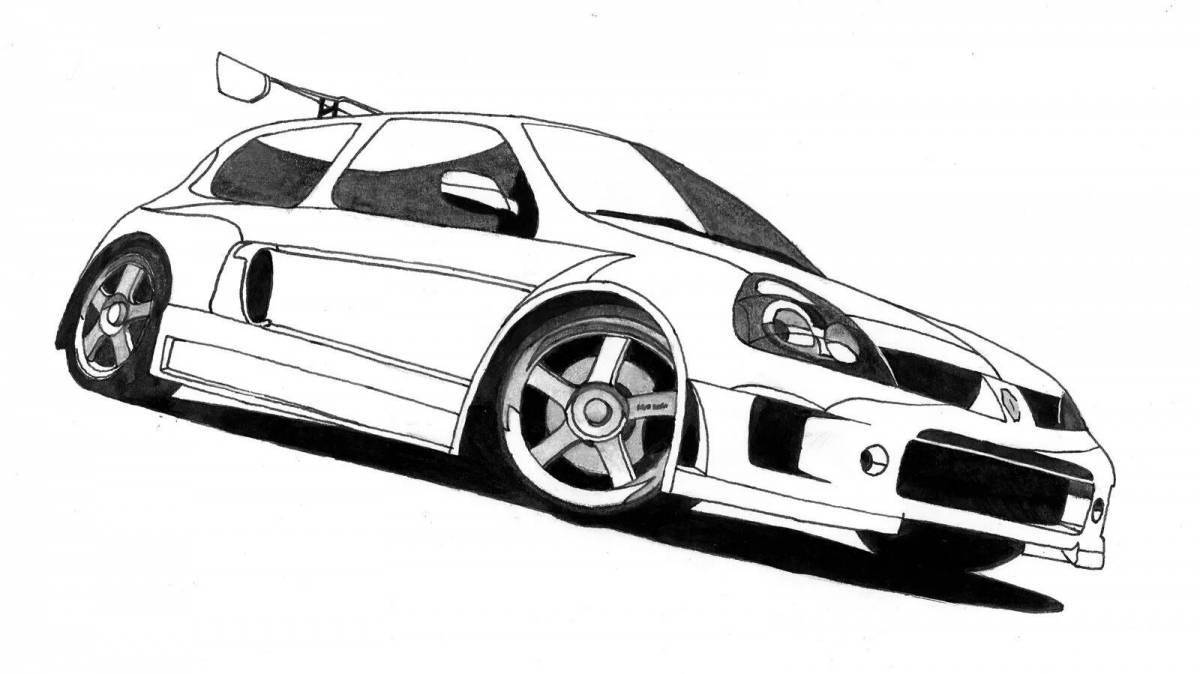 Amazing tuning coloring page