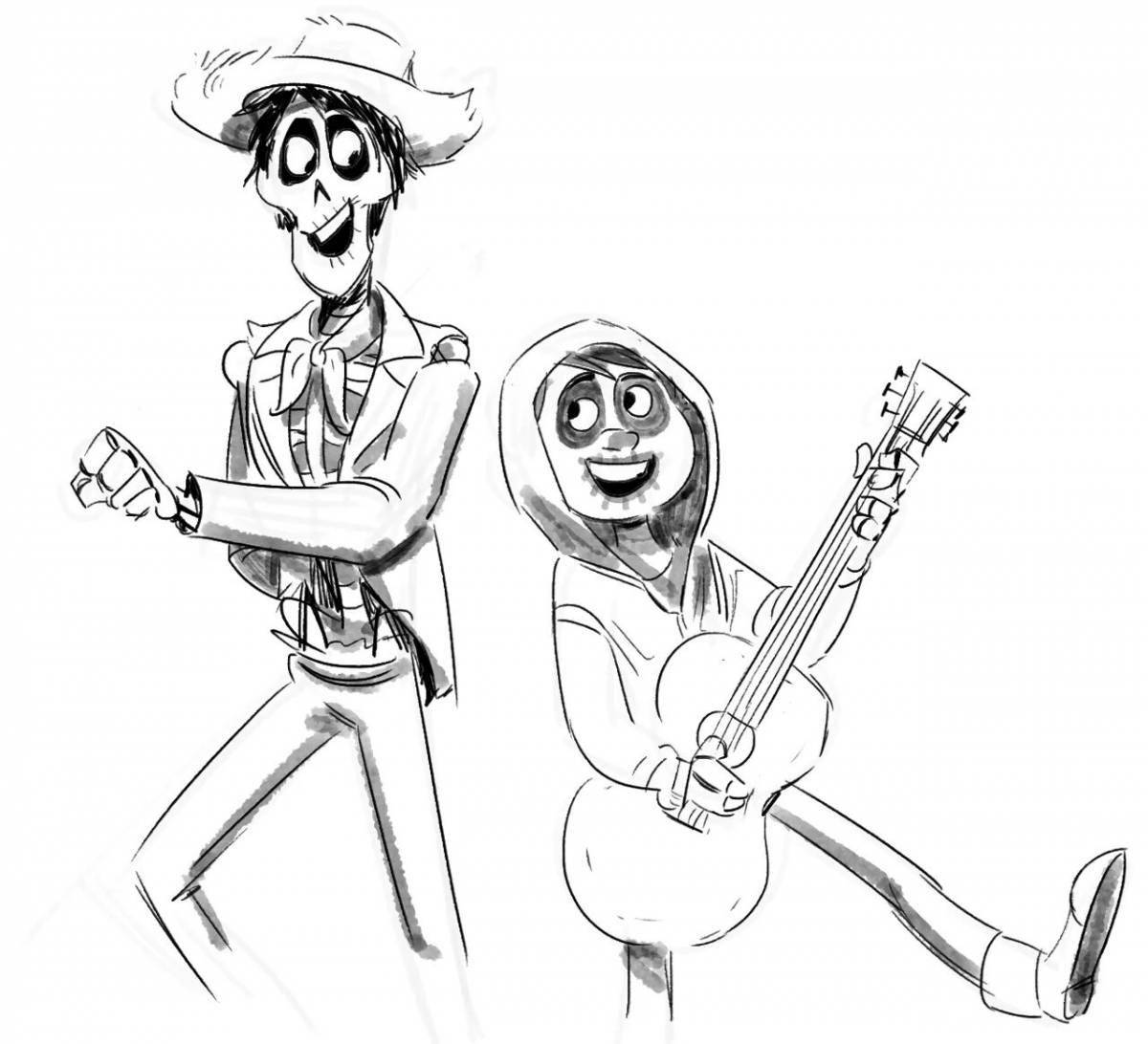 Coco cute coloring page