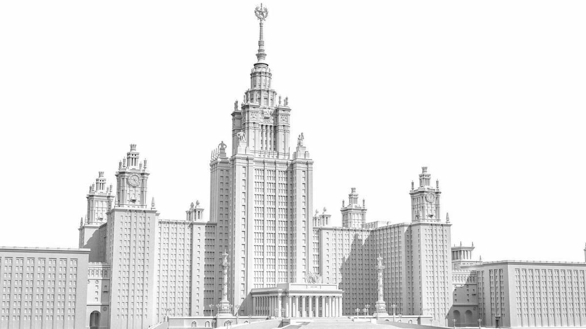 Coloring page magnificent moscow state university