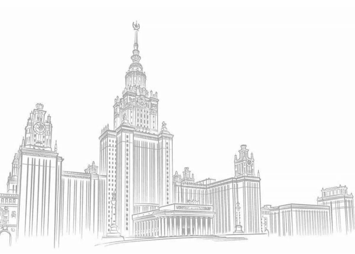 Coloring page shiny moscow state university