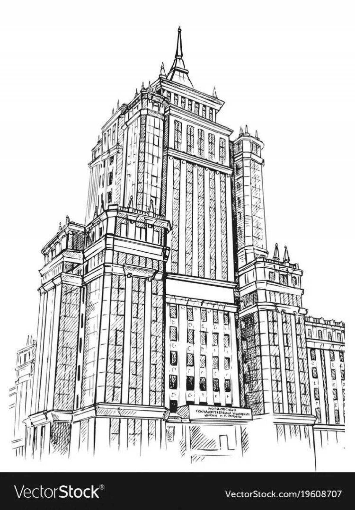 Coloring page marvelous moscow state university