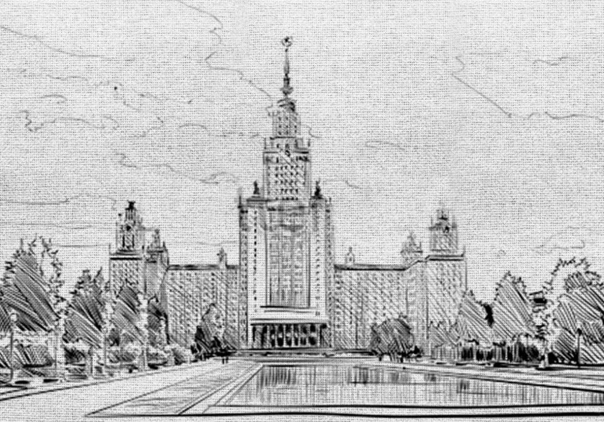 Coloring page happy moscow state university
