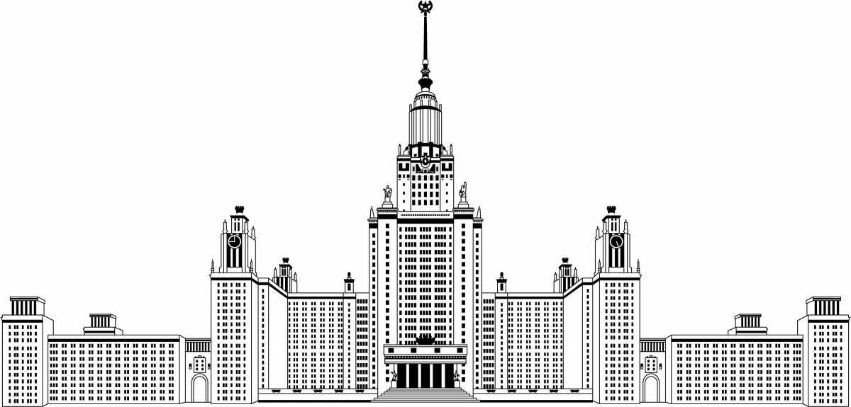 Coloring page cheerful moscow state university