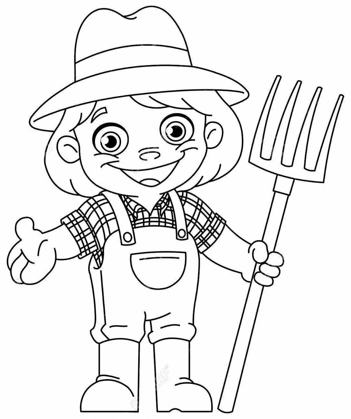 Gardener involvement coloring page