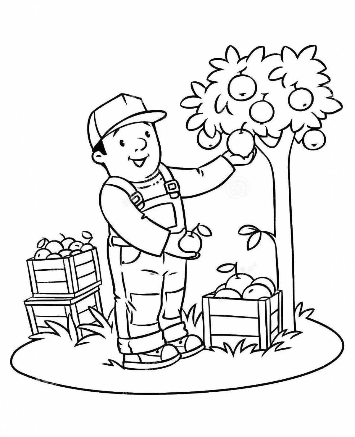 Coloring book knowledgeable gardener