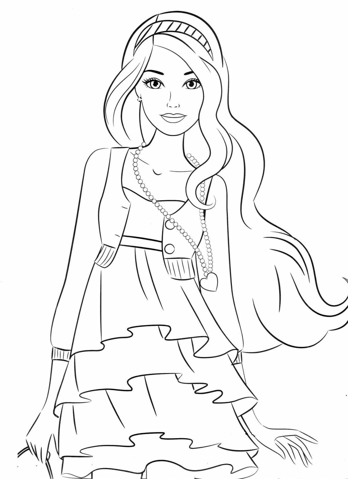 Coloring page joyful kyz