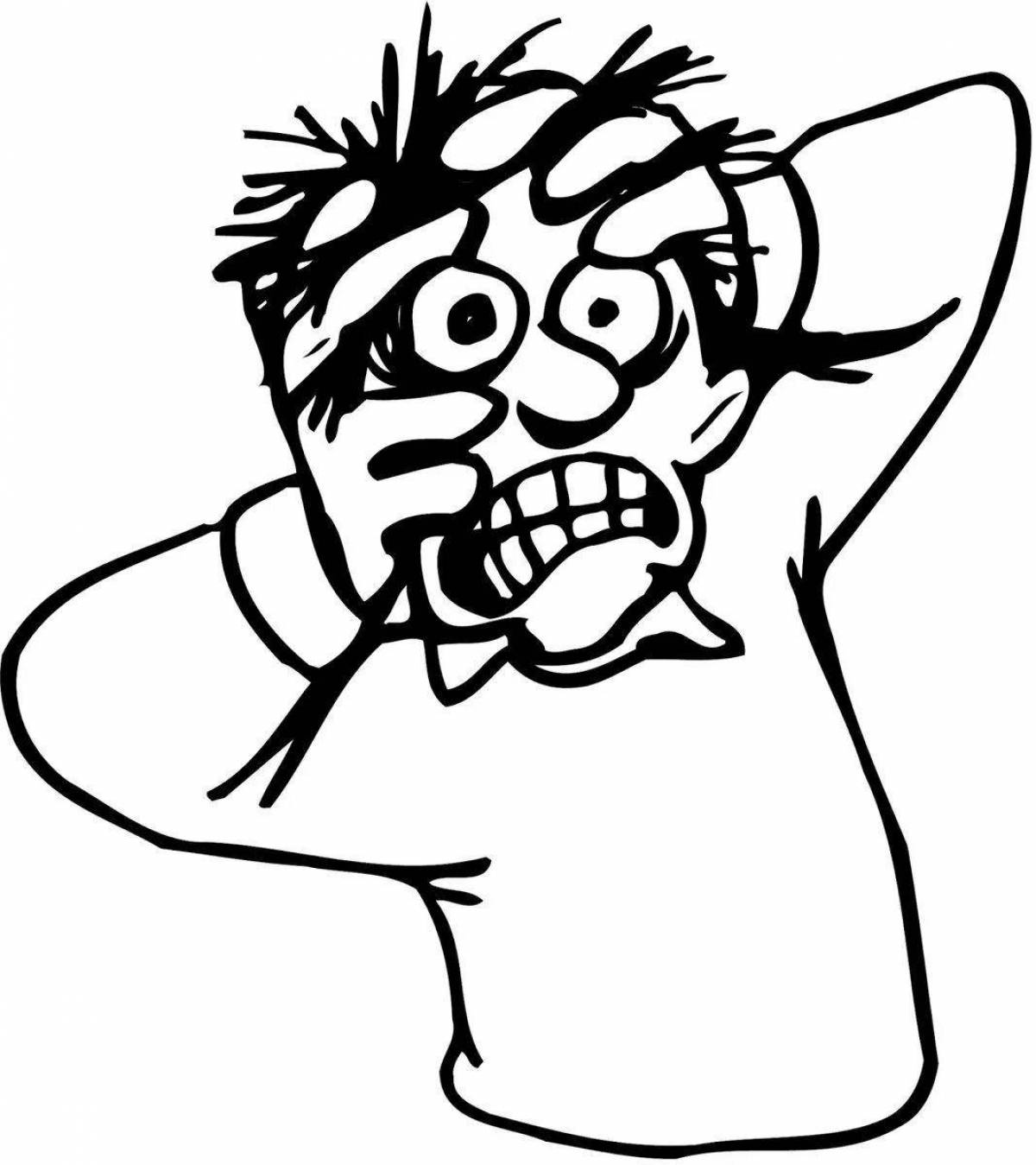 Красочная страница раскраски психопатов