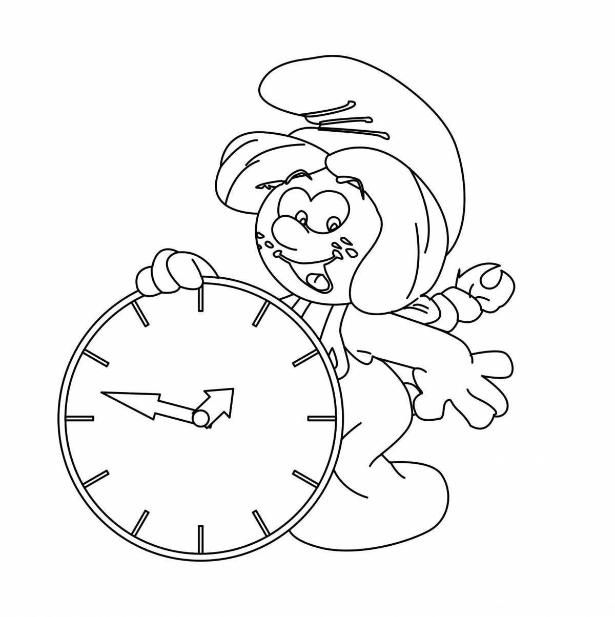 Awesome clock coloring pages