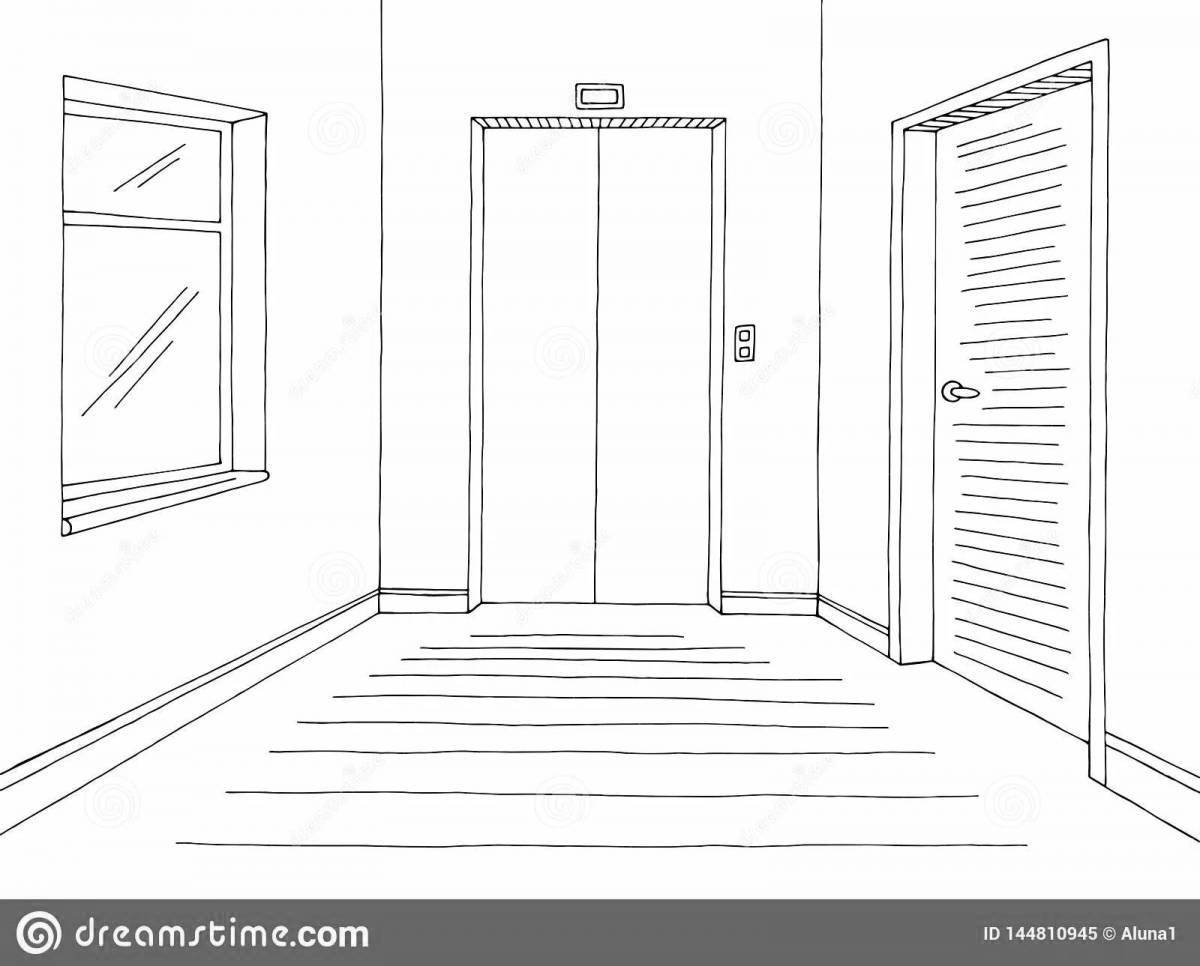 Exquisite corridor coloring page