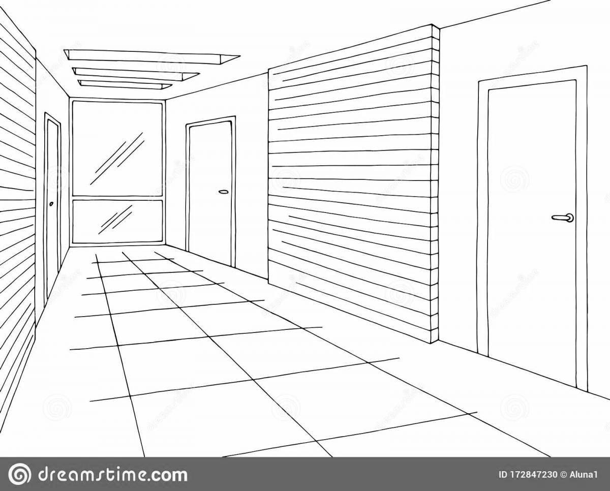 Awesome hallway coloring page