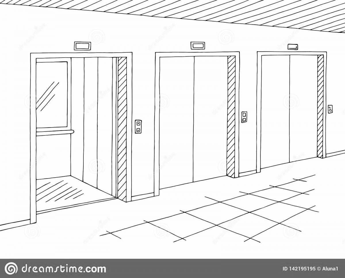 Coloring page charming corridor