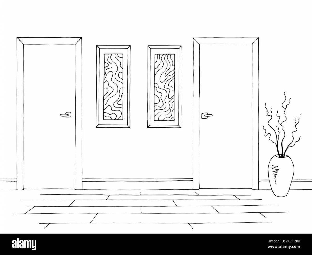 Coloring book shiny corridor