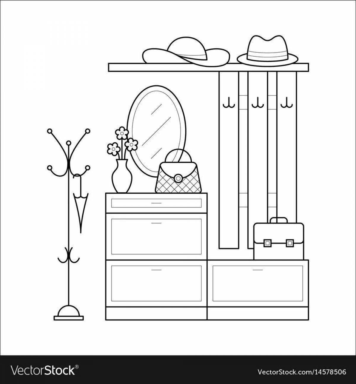 Glittering corridor coloring page