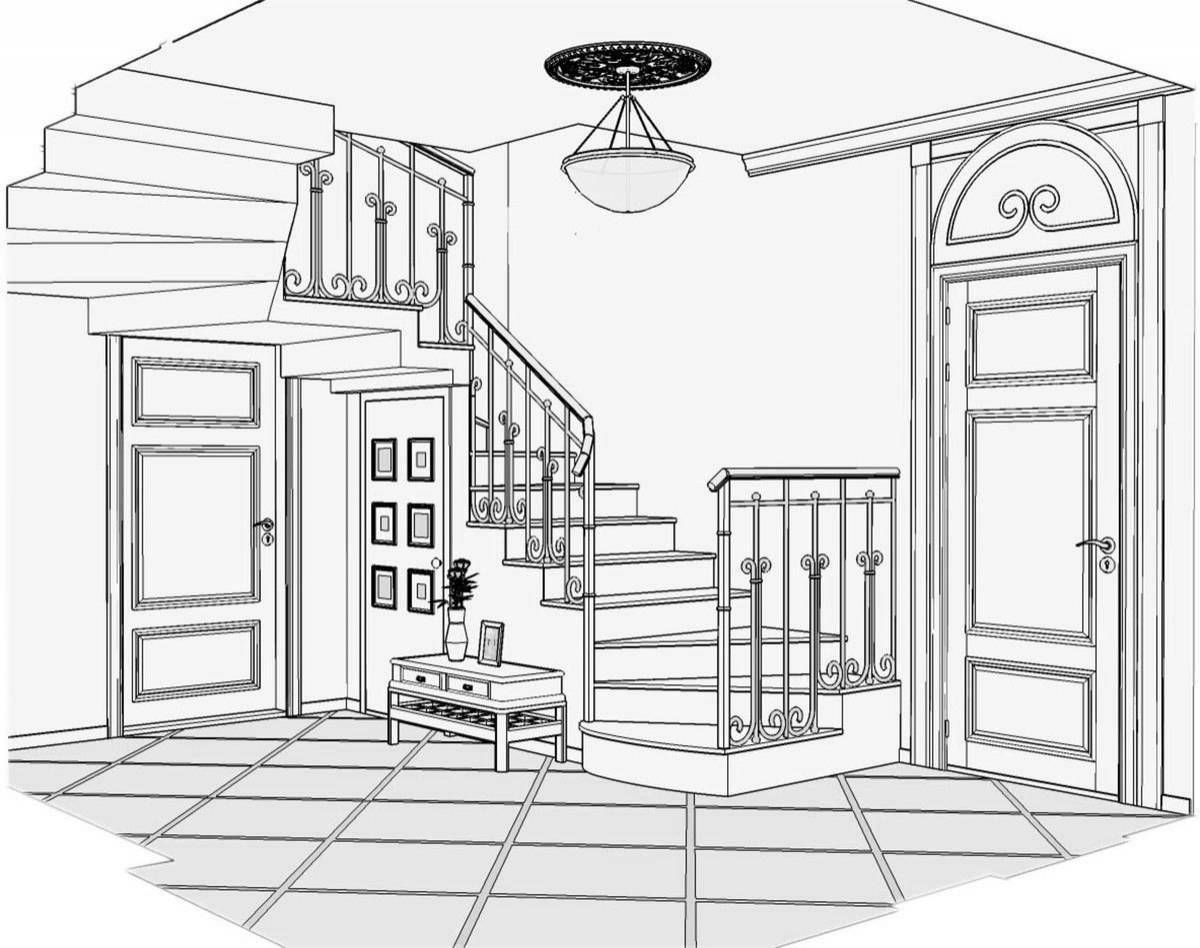 Great corridor coloring page