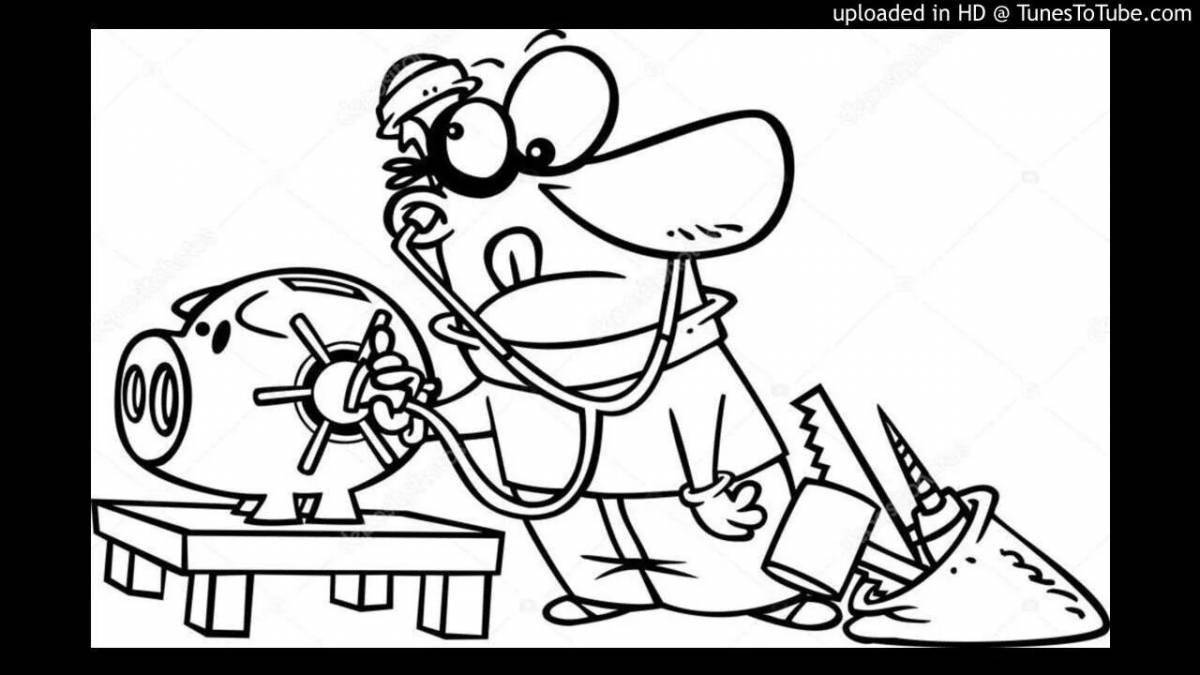 Раскраска ограбление - разноцветная