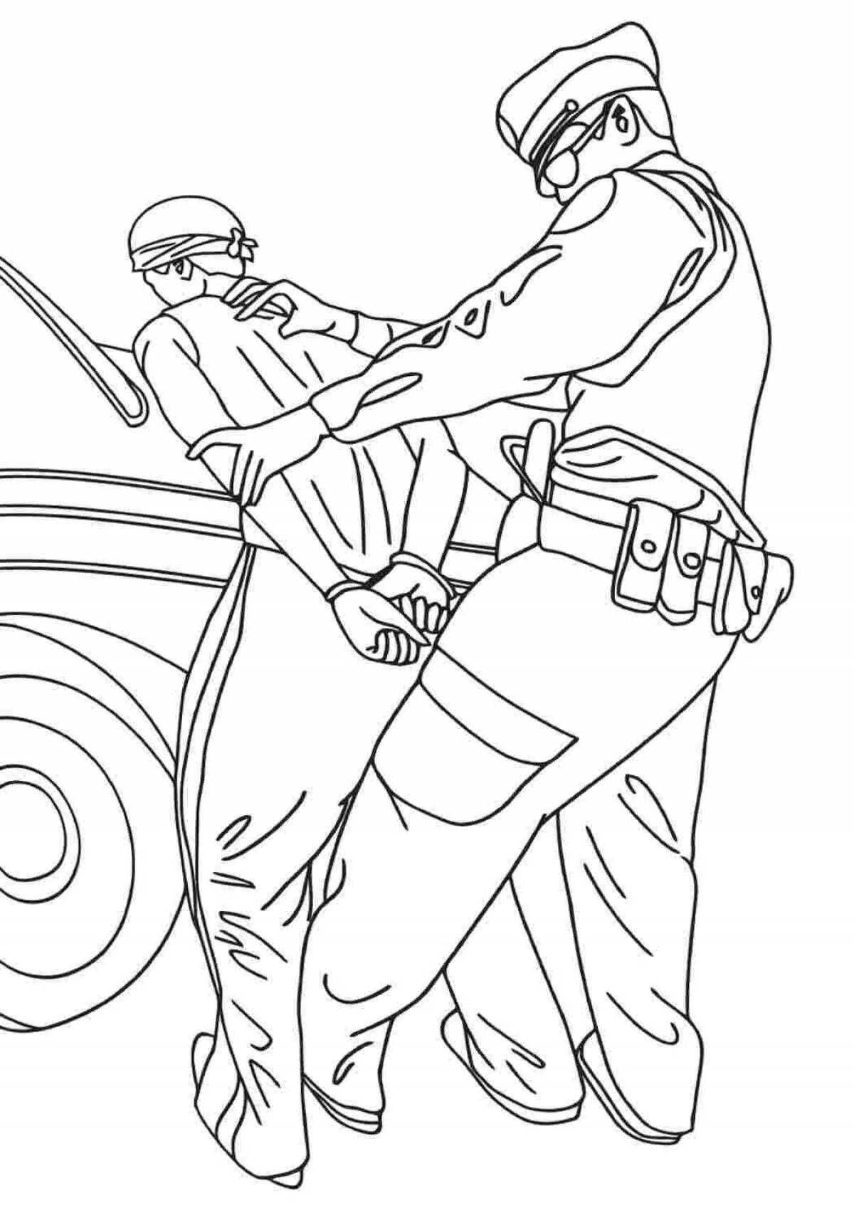 Coloring page robbery - involvement