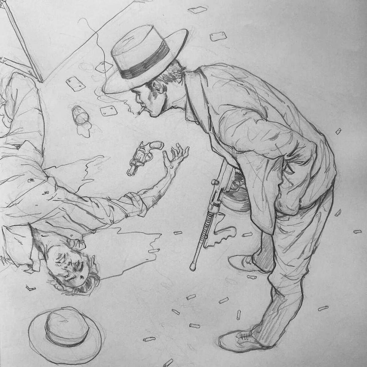 Раскраска ограбление — яркая