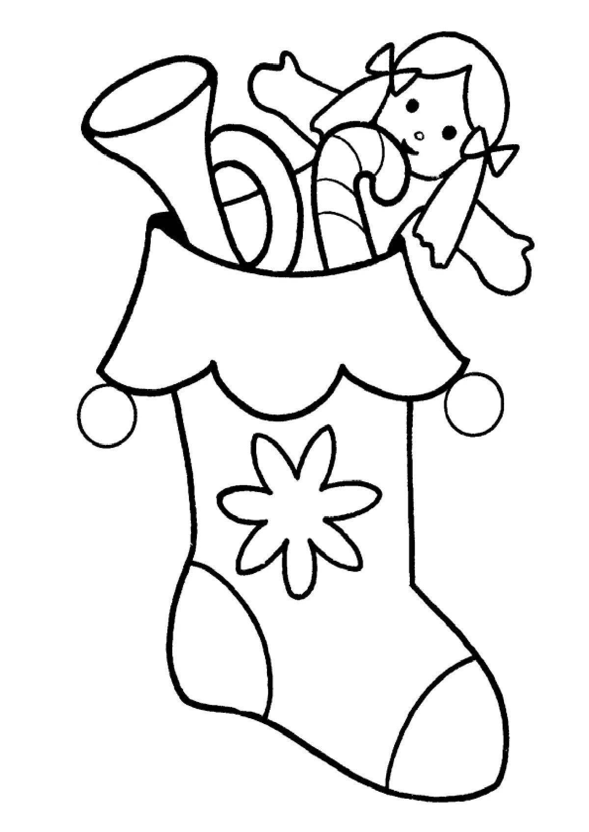 Bright stocking coloring page